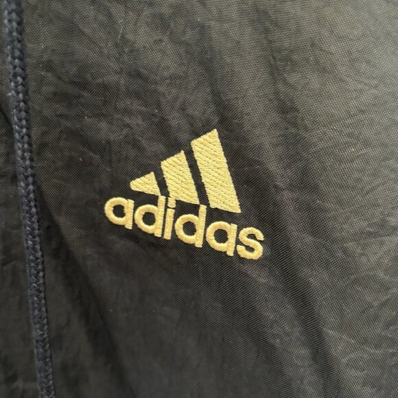 Vintage 1990s Y2K Adidas 3 Stripe Blue Nylon Hooded Winter Jacket Medium M - Picture 3 of 5